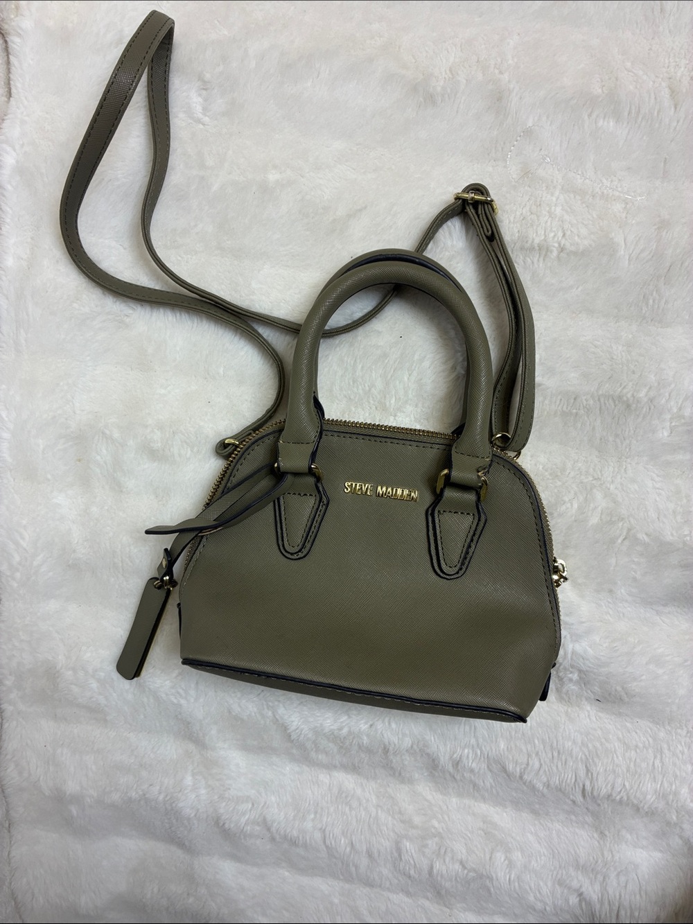 Steve Madden Olive Mini Satchel with Gold Hardware